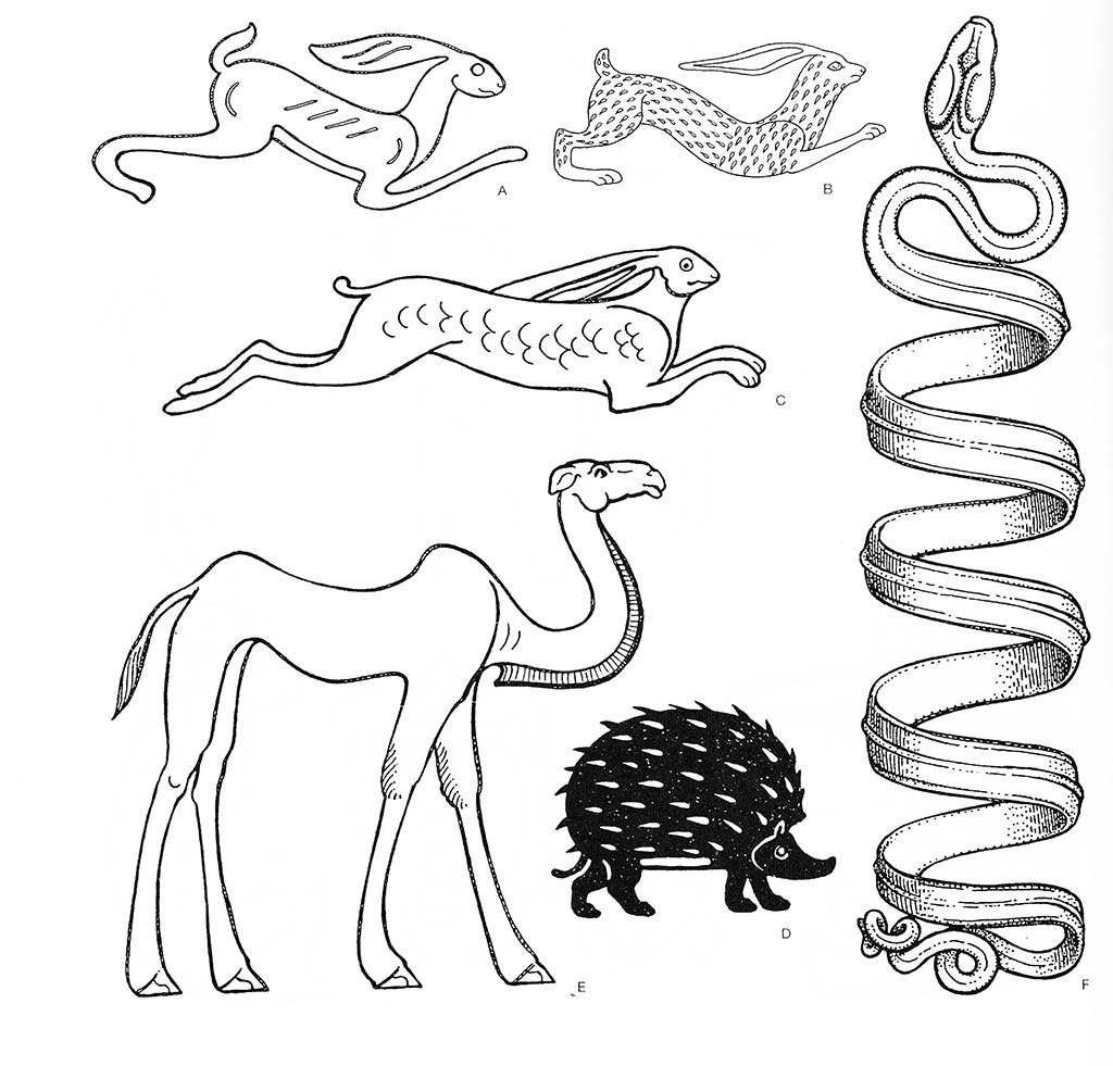 a — лошадь (на дыбах), b — лошадь (рысящая), d — лошадь (стадо) / Эгейский регион. Греческие мотивы